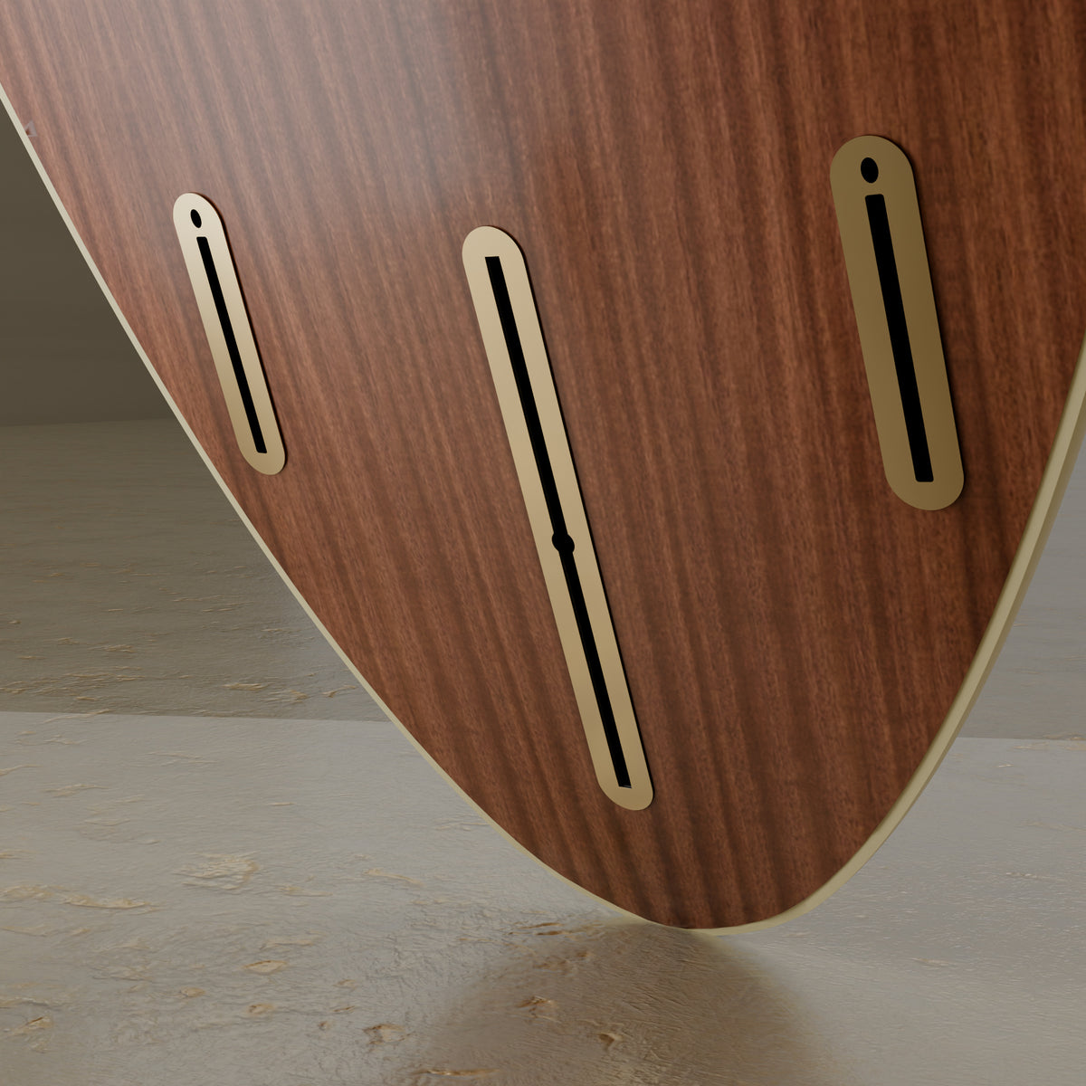 The Daybreak in Mahogany & Ivory Cream — brass fin-box plate #Wood Finish_Mahogany