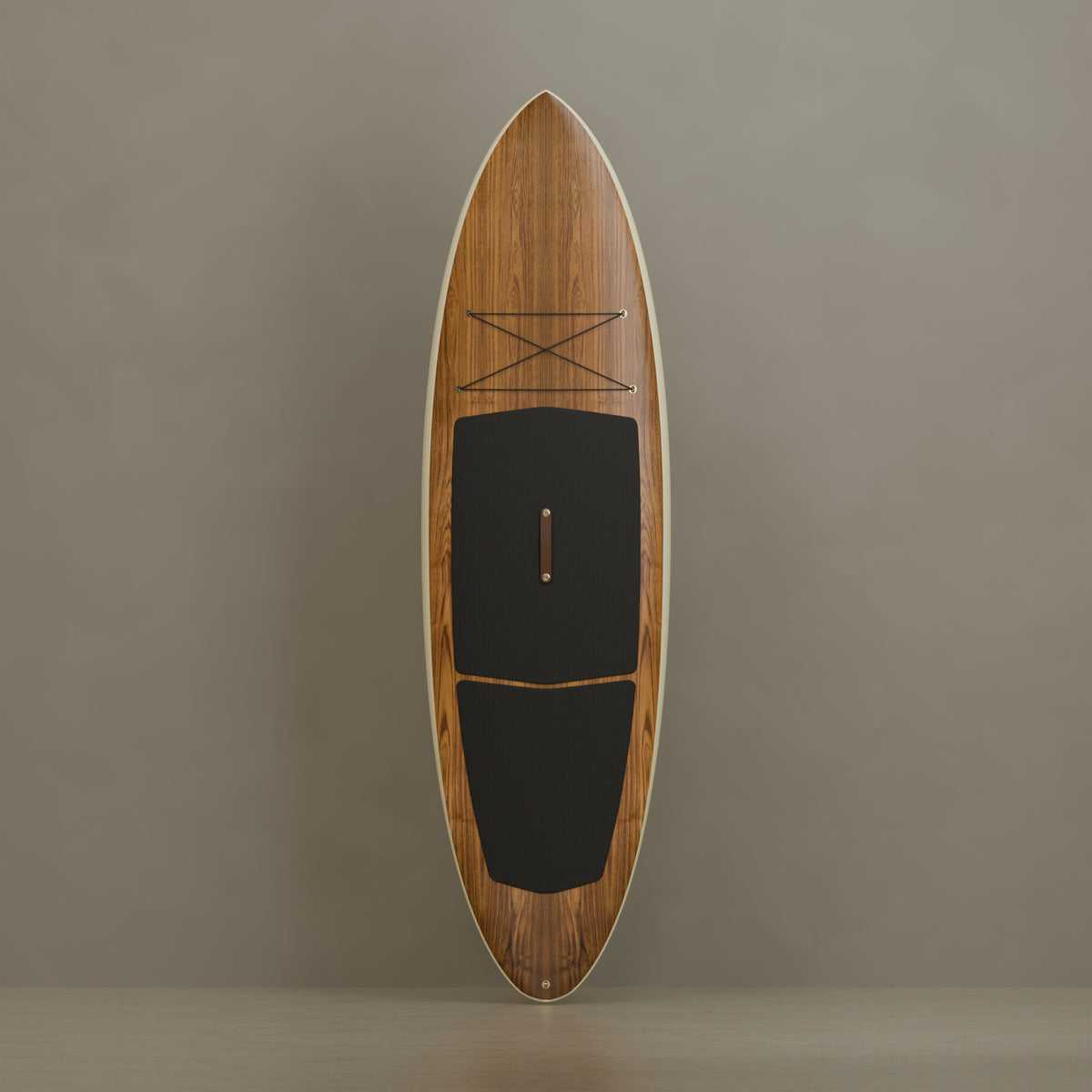 The Daybreak in Teak & Ivory Cream — front view #Wood Finish_Teak