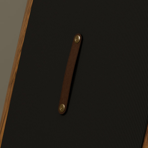 The Daybreak in Teak & Ivory Cream — Horween leather carry handle #Wood Finish_Teak