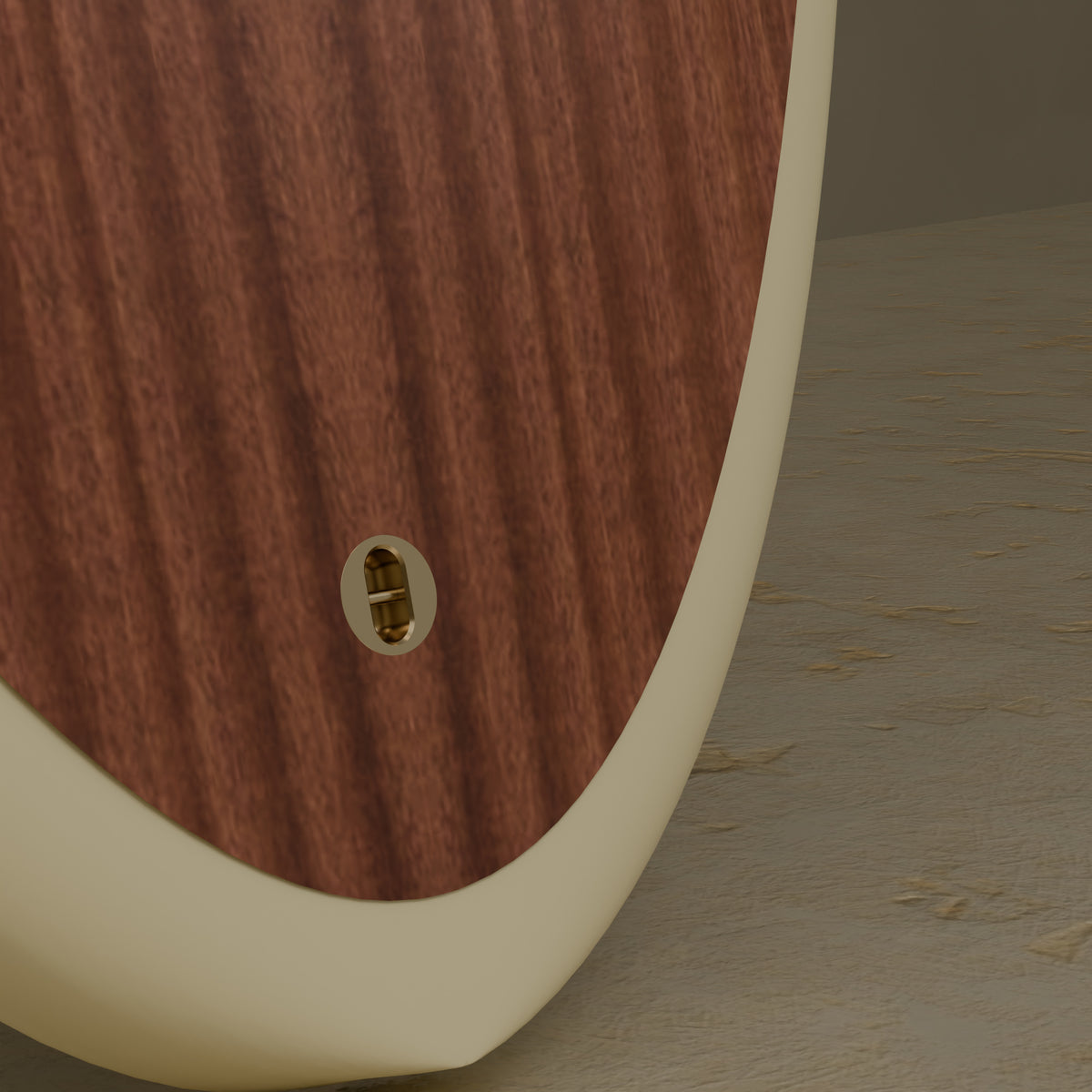 The Statesider in Mahogany & Ivory Cream — brass leash fitting #Wood Finish_Mahogany