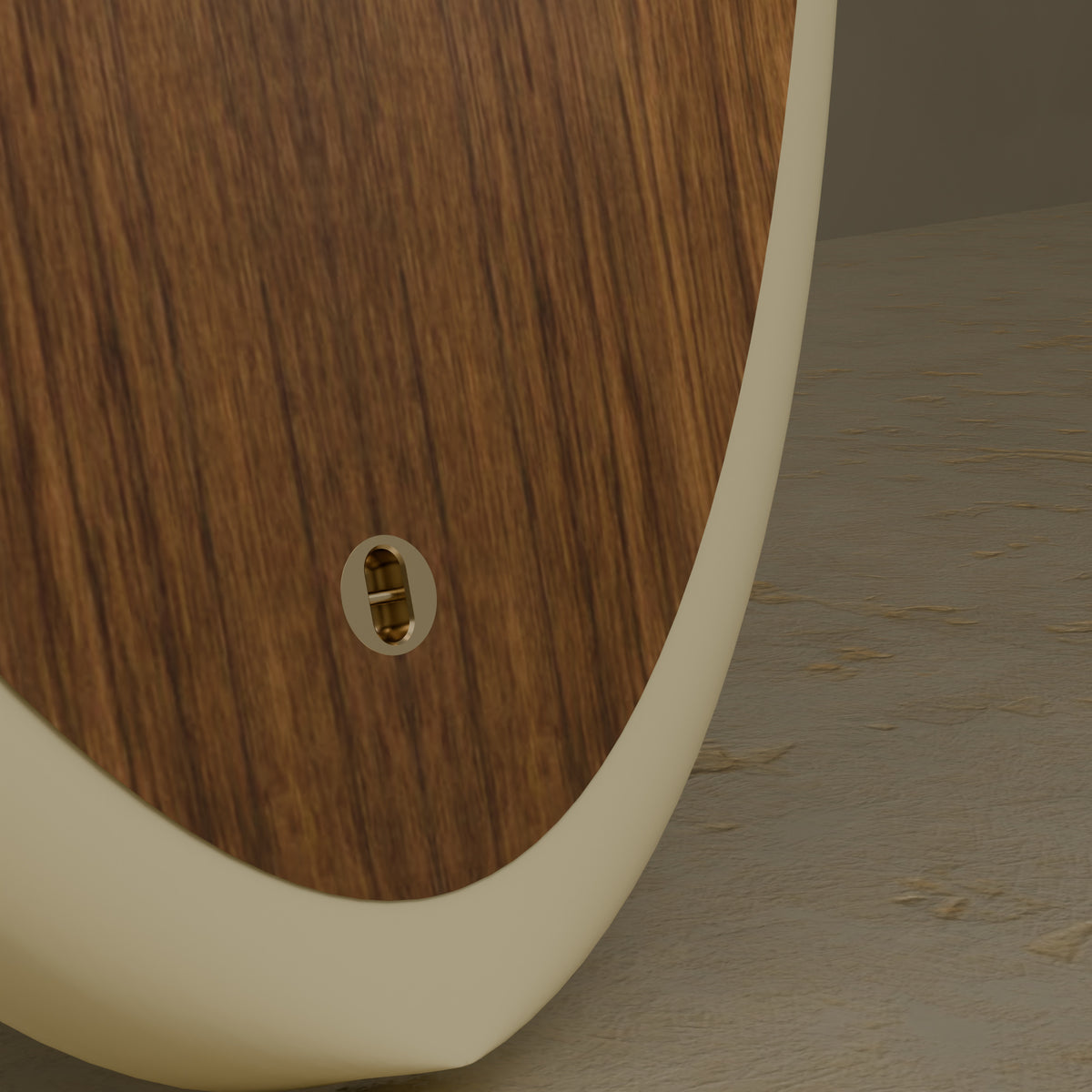 The Statesider in Teak & Ivory Cream — brass leash fitting #Wood Finish_Teak