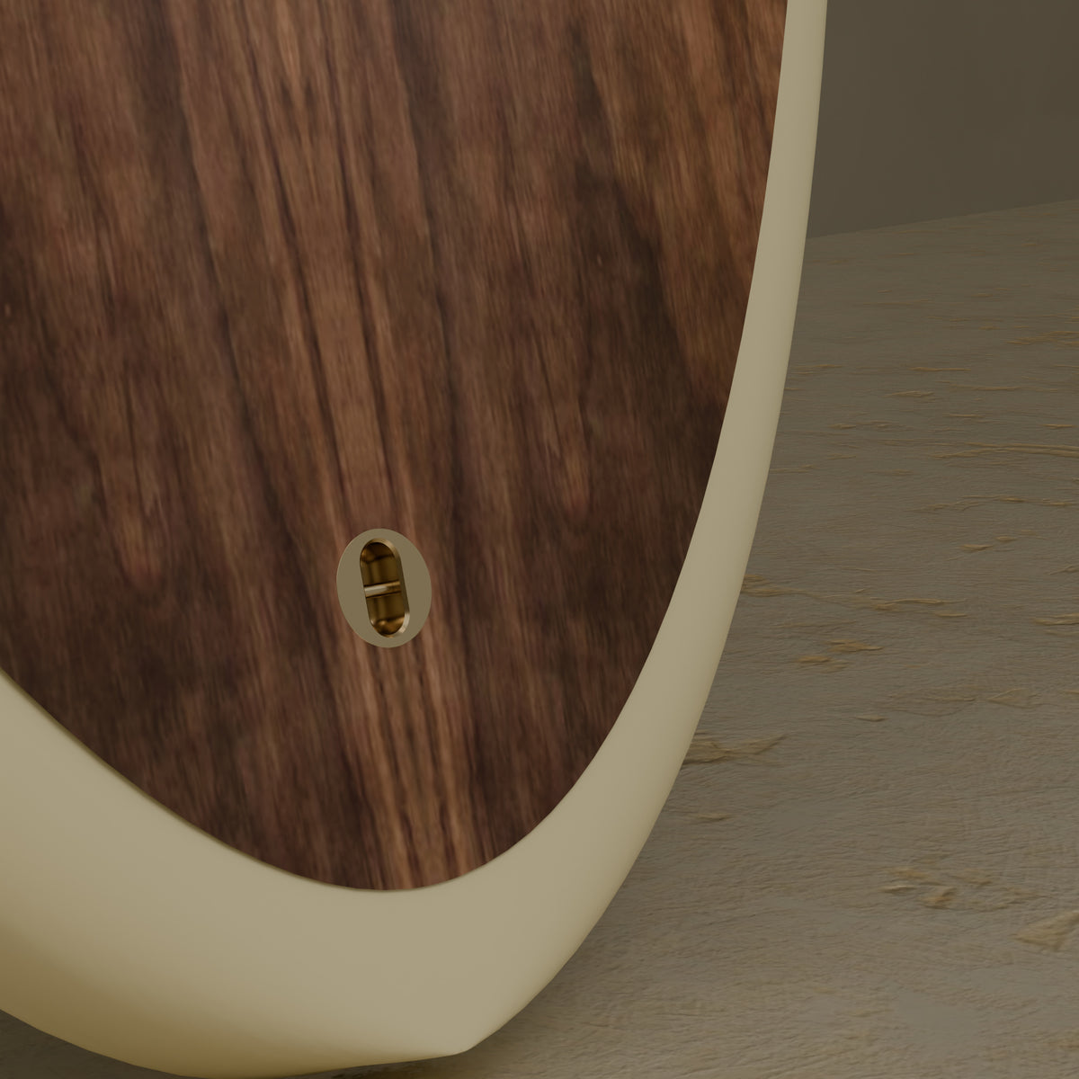 The Statesider in Walnut & Ivory Cream — brass leash fitting #Wood Finish_Walnut