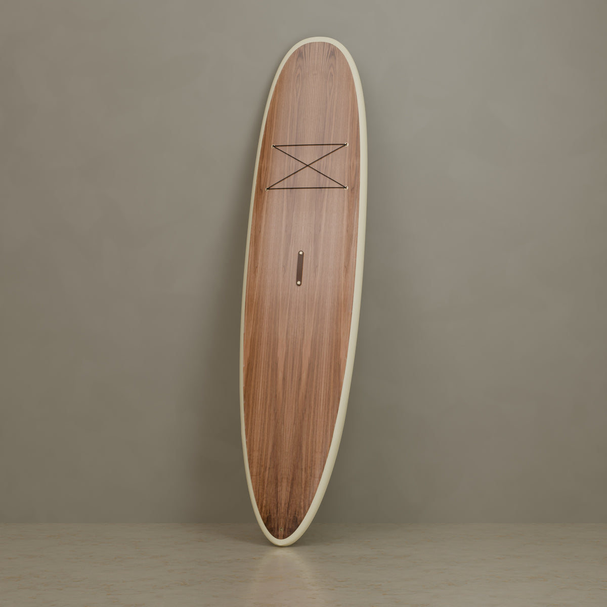 The Statesider in Walnut & Ivory Cream — signature lean, traction not installed #Wood Finish_Walnut