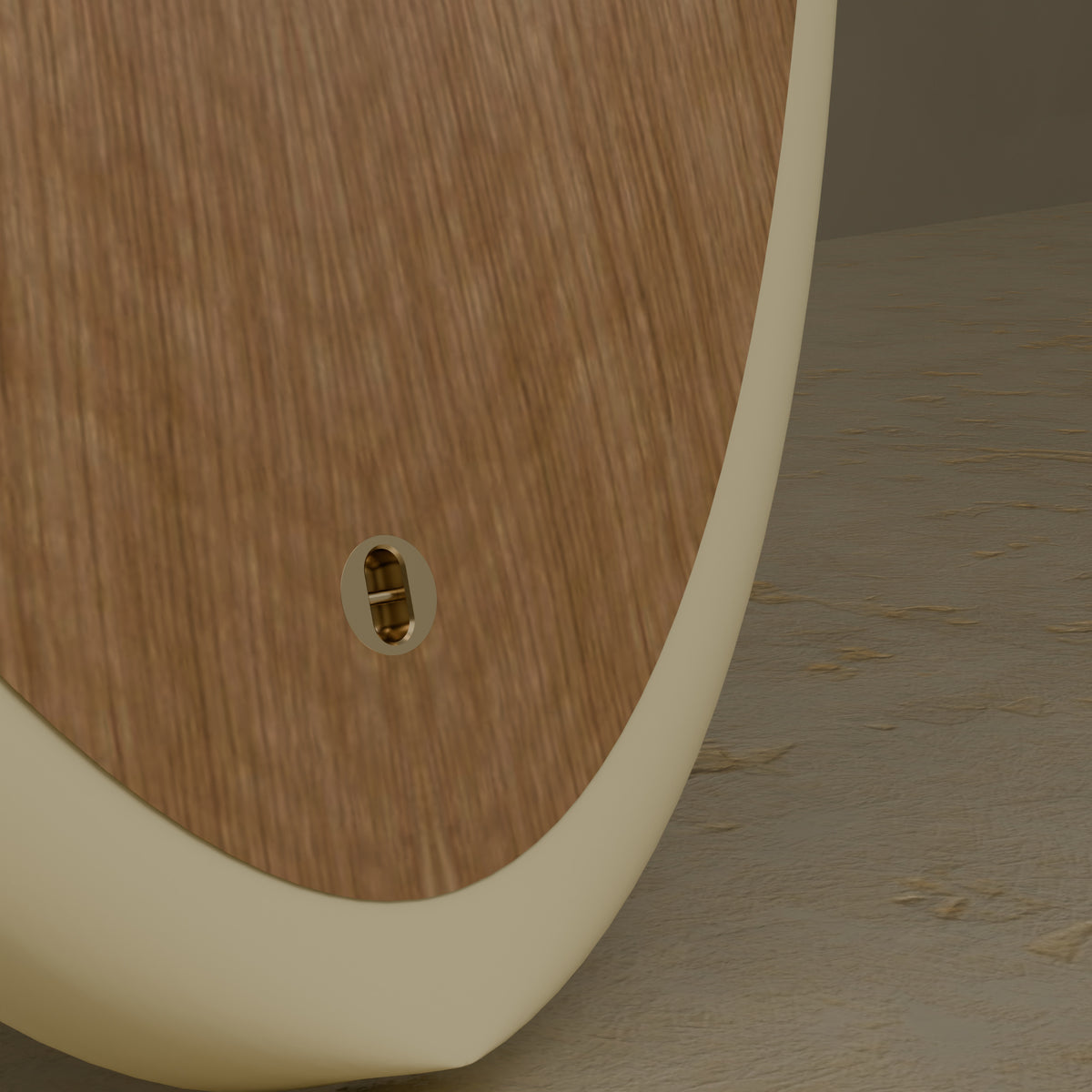 The Statesider in White Oak & Ivory Cream — brass leash fitting #Wood Finish_White Oak