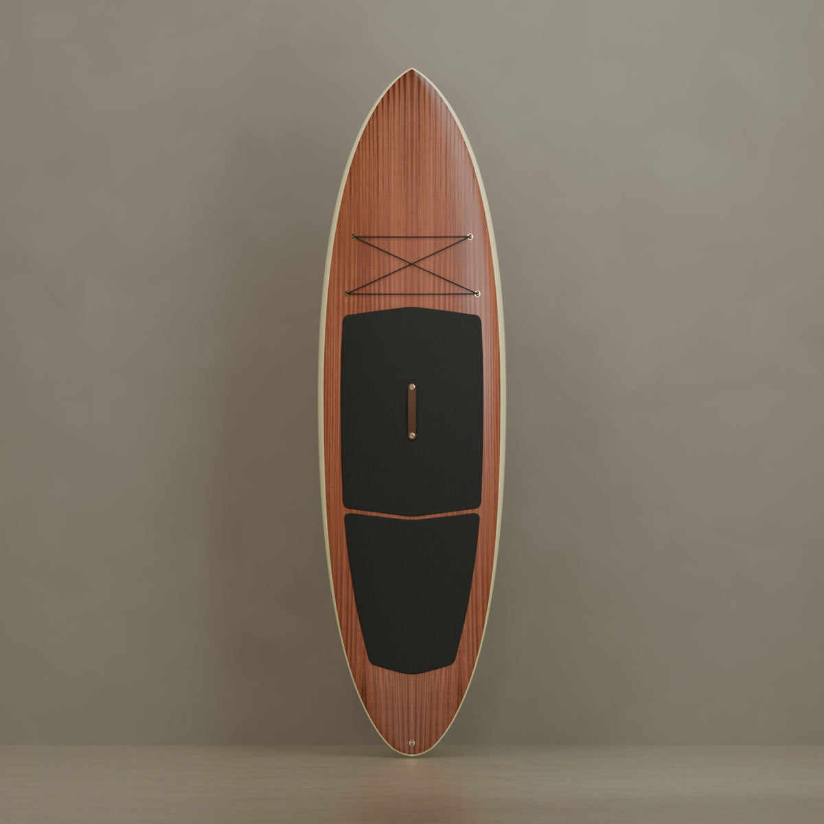 The Daybreak in Mahogany & Ivory Cream — front view #Wood Finish_Mahogany