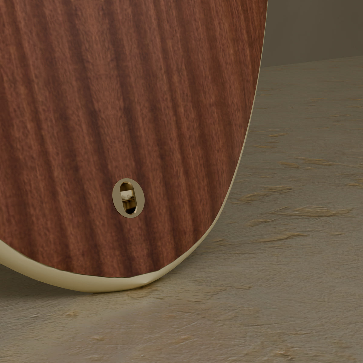 The Daybreak in Mahogany & Ivory Cream — brass leash fitting #Wood Finish_Mahogany