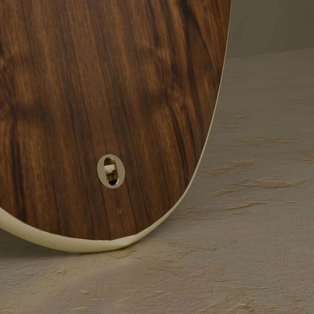 The Daybreak in Teak & Ivory Cream — brass leash fitting #Wood Finish_Teak