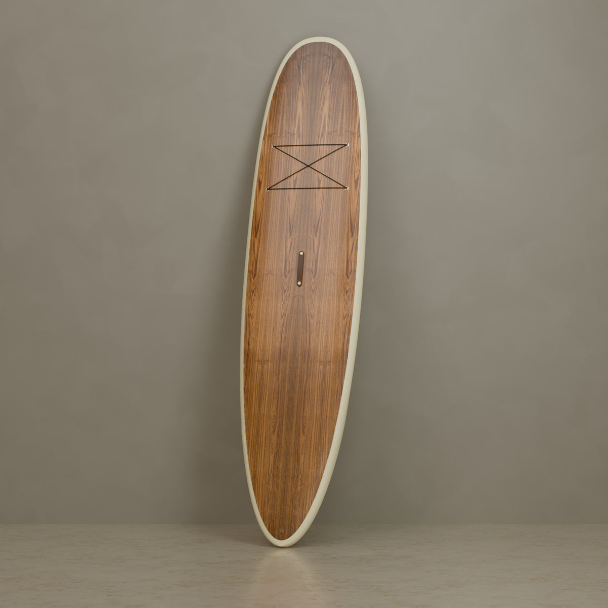 The Statesider in Teak & Ivory Cream — signature lean, traction not installed #Wood Finish_Teak