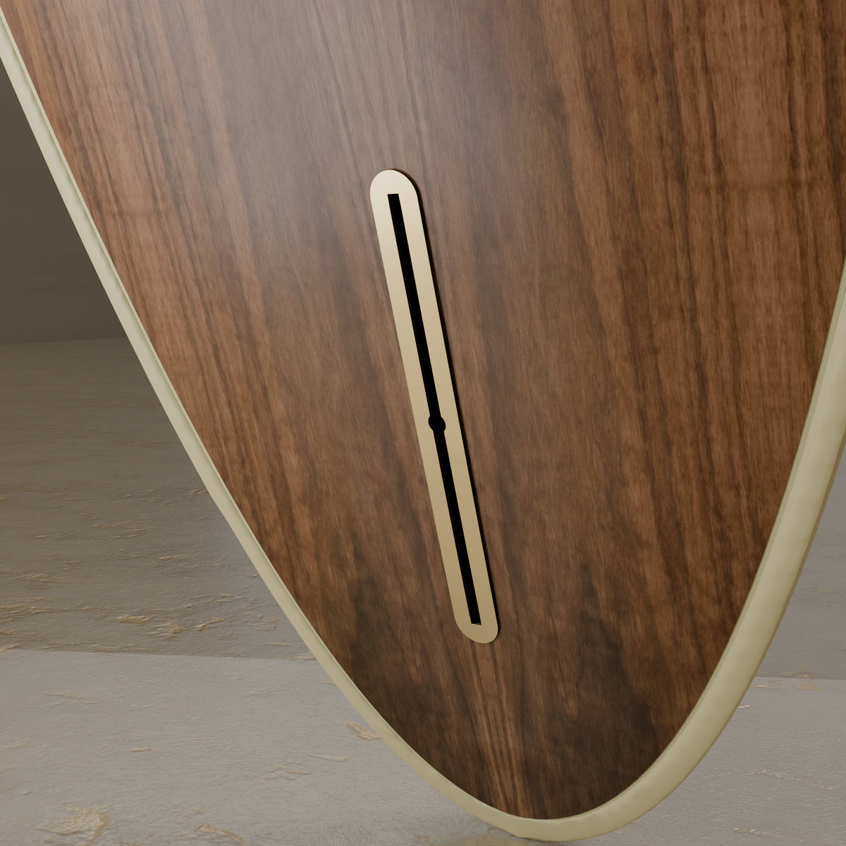 The Statesider in Walnut & Ivory Cream — brass fin-box plate #Wood Finish_Walnut