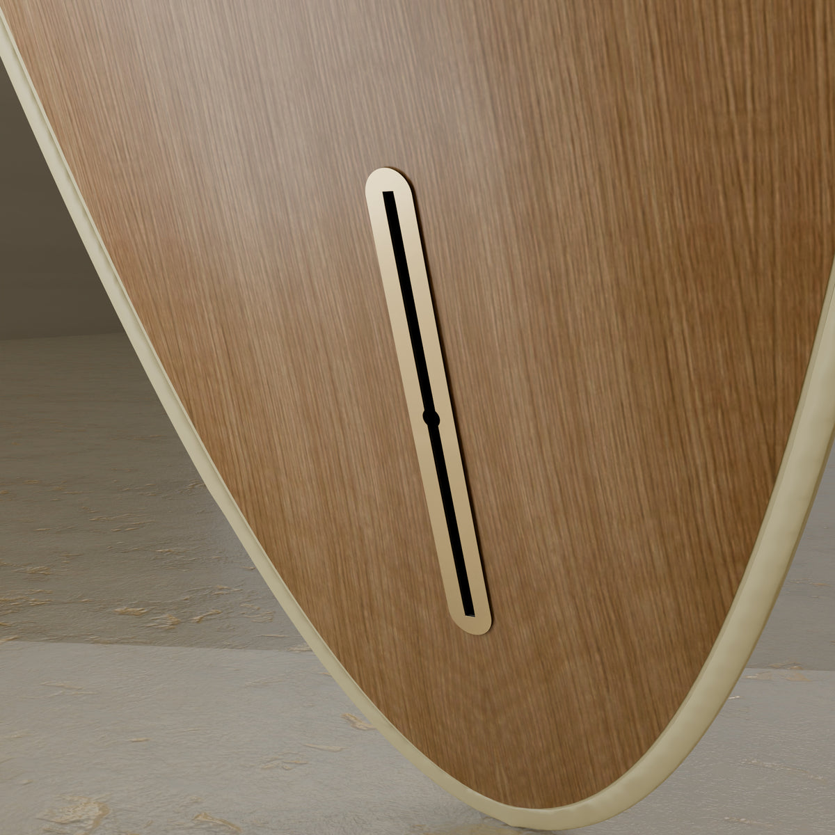 The Statesider in White Oak & Ivory Cream — brass fin-box plate #Wood Finish_White Oak
